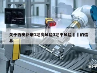 关于西安新增1地高风险3地中风险㊙️的信息